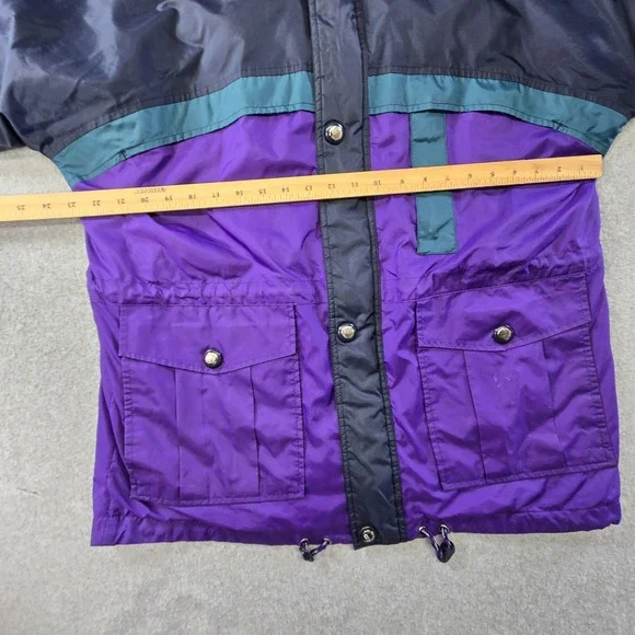 Helly Hansen Jacket Mens L Purple Parka Hooded Lined Pockets Zip Logo Fleece - Picture 4 of 8